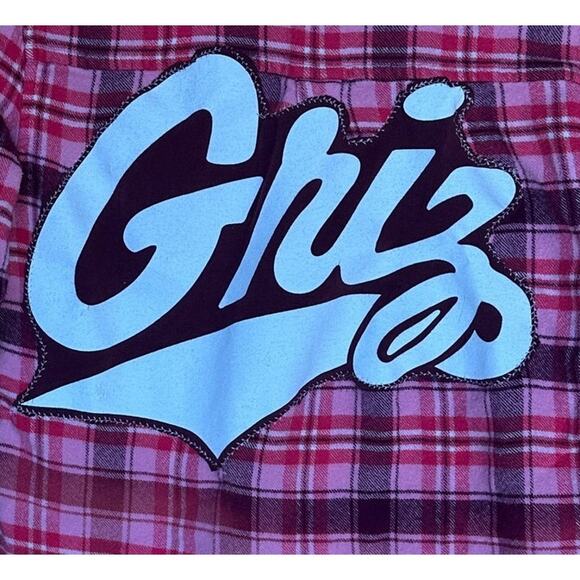 UM Griz Flannel Button Down Shirt Kids SIZE 14 University of Montana Football - Picture 2 of 5